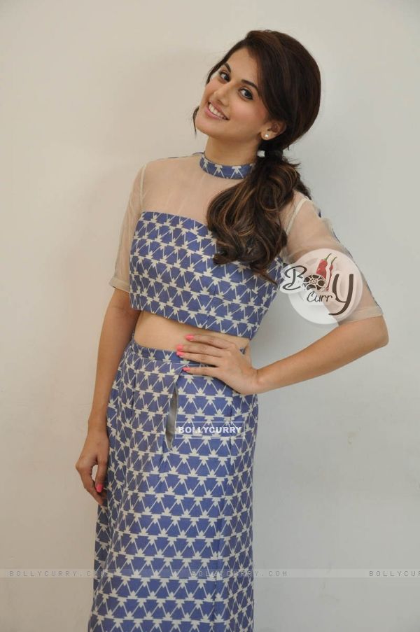 Taapsee Pannu poses for the media at the Press Meet of BABY in Hyderabad (352499)