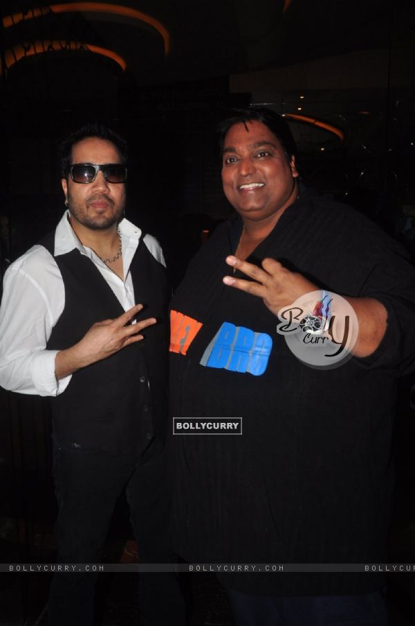 Ganesh Acharya poses with Mika Singh at the Launch of the Movie Hey Bro