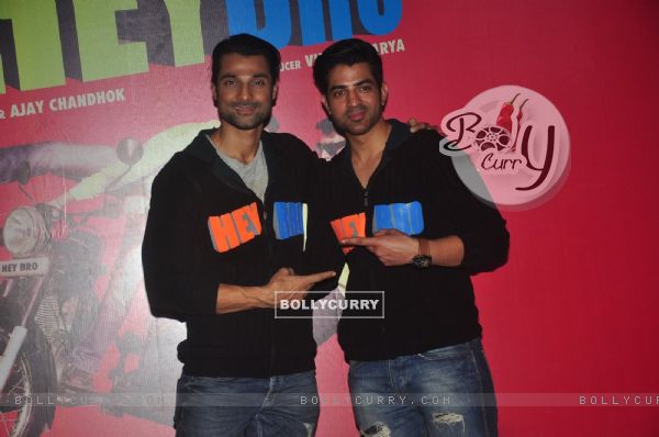 Hanif Hilal poses with a friend at the Launch of the Movie Hey Bro
