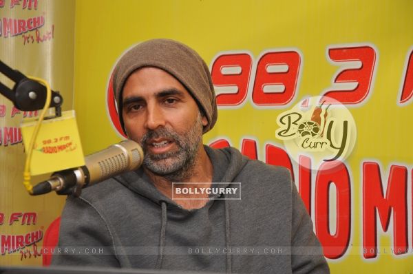 Akshay Kumar interacts with the listeners at the Promotions of BABY on Radio Mirchi (352698)