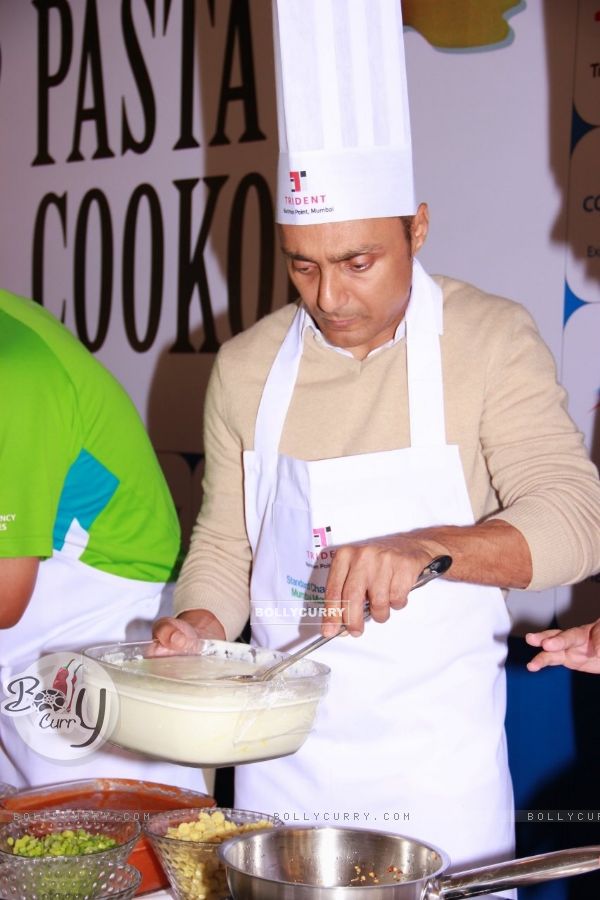 Rahul Bose was snapped preparing pasta at SCMM Pasta Cooking Event