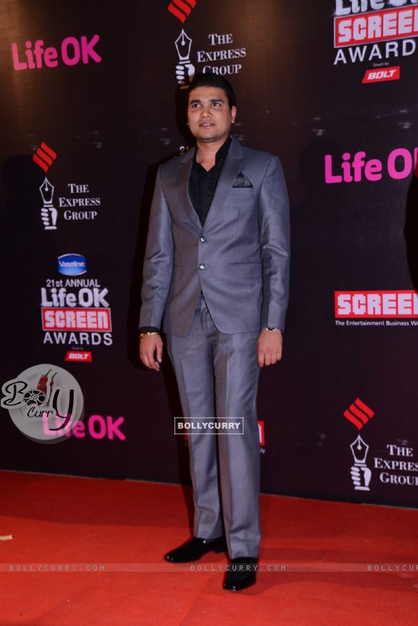 Dhaval Gada at the 21st Annual Life OK Screen Awards Red Carpet