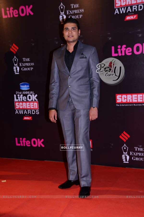 Dhaval Gada at the 21st Annual Life OK Screen Awards Red Carpet