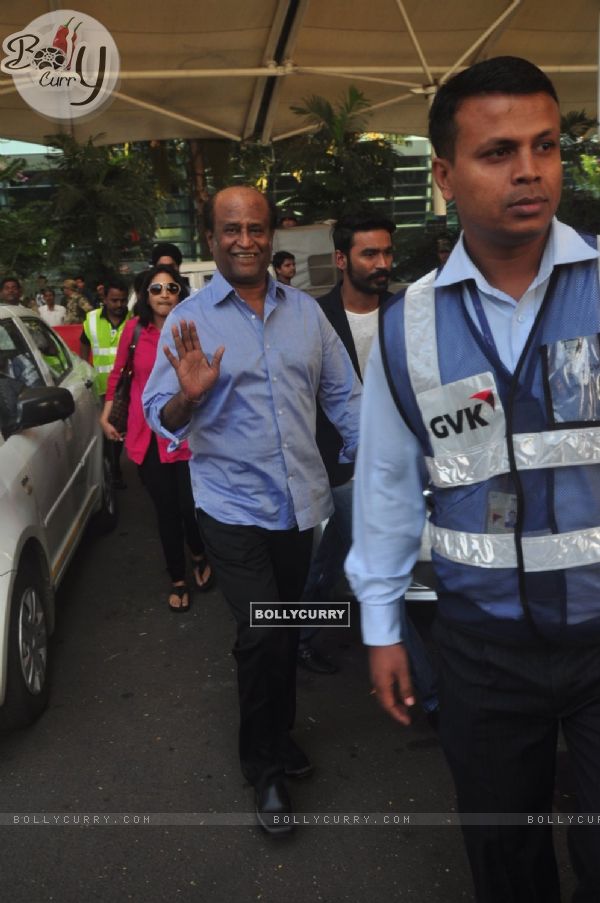 Rajinikanth & Dhanush snapped at Airport