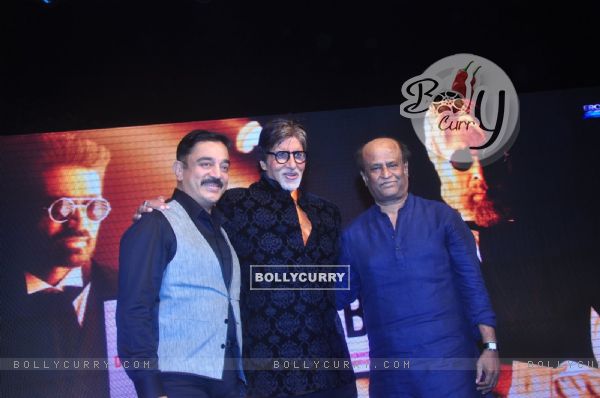 Celebs pose for the media at the Music Launch of Shamitabh (353297)