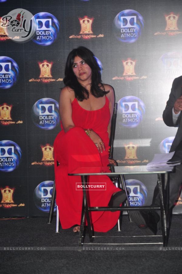 Ekta Kapoor was snapped at the Press Meet of Dolby Atmos