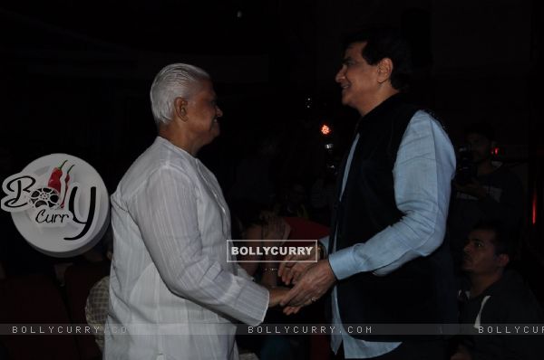 Jeetendra was snapped greeting a guest at Kishore Kumar Concert