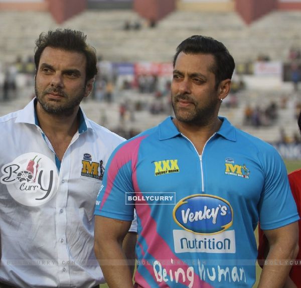 Salman Khan and Sohail Khan was snapped at Mumbai Heroes Match at CCL