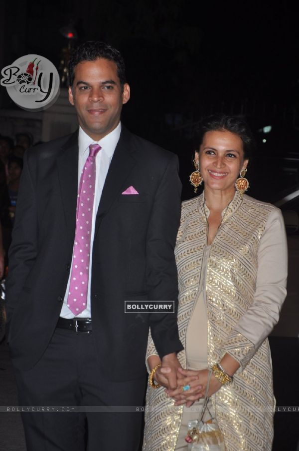 Vikramaditya Motwane with his wife at the 60th Britannia Filmfare Awards