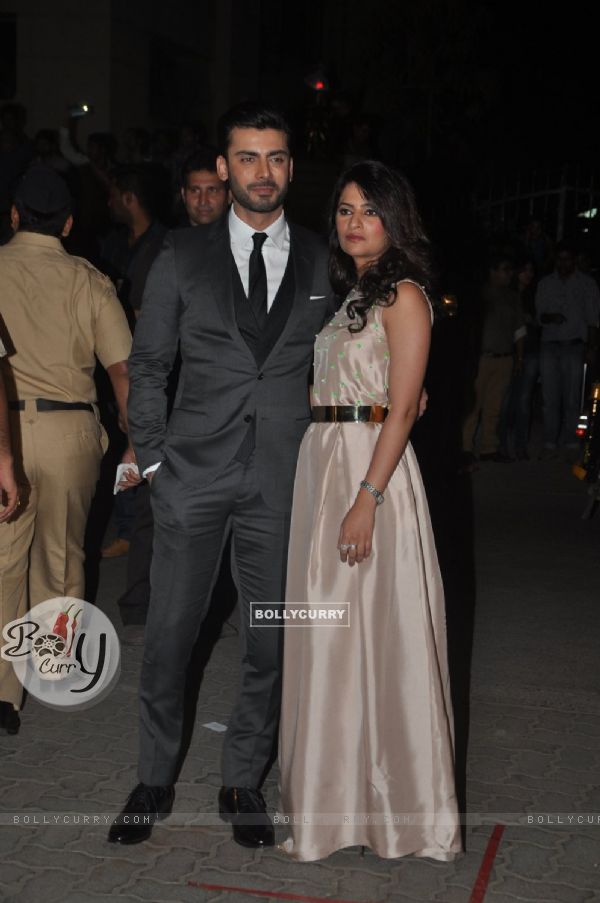 Fawad Khan with his wife at the 60th Britannia Filmfare Awards