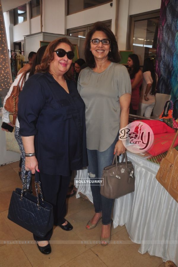 Reema Kapoor and Neetu Singh pose for the media at Araish Exhibition