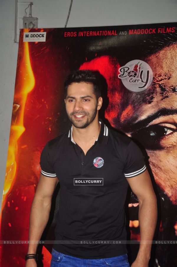 Varun Dhawan poses for the media at the Promotions of Badlapur