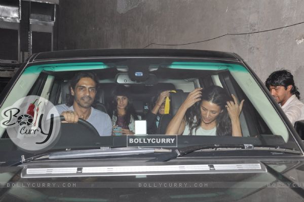 Arjun Rampal was snapped driving his car at the Special Screening of Roy (355750)