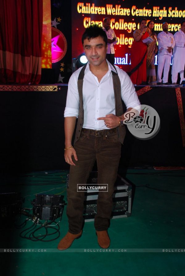 Ajaz Khan poses for the media at the Annual Day of Children's Welfare Centre High School