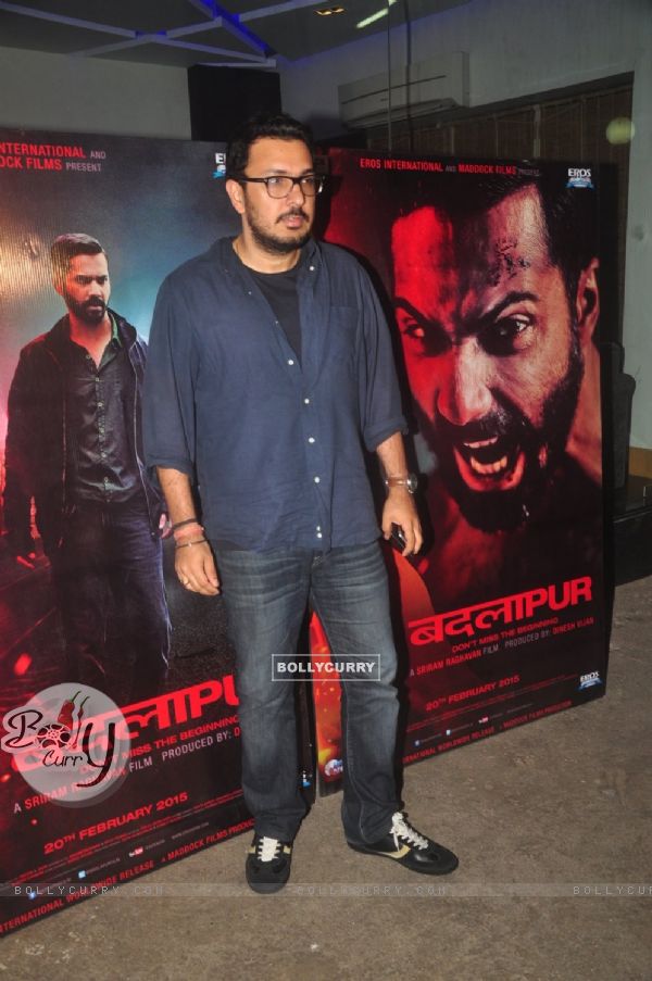 Dinesh Vijan poses for the media at the Special Screening of Badlapur