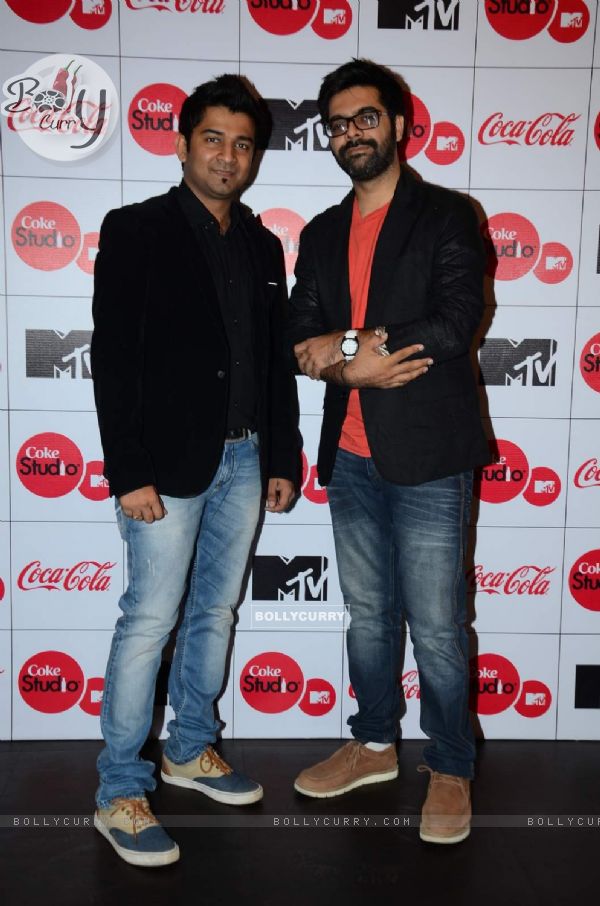 Sachin-Jigar pose for the media at the Launch of MTV Coke Studio