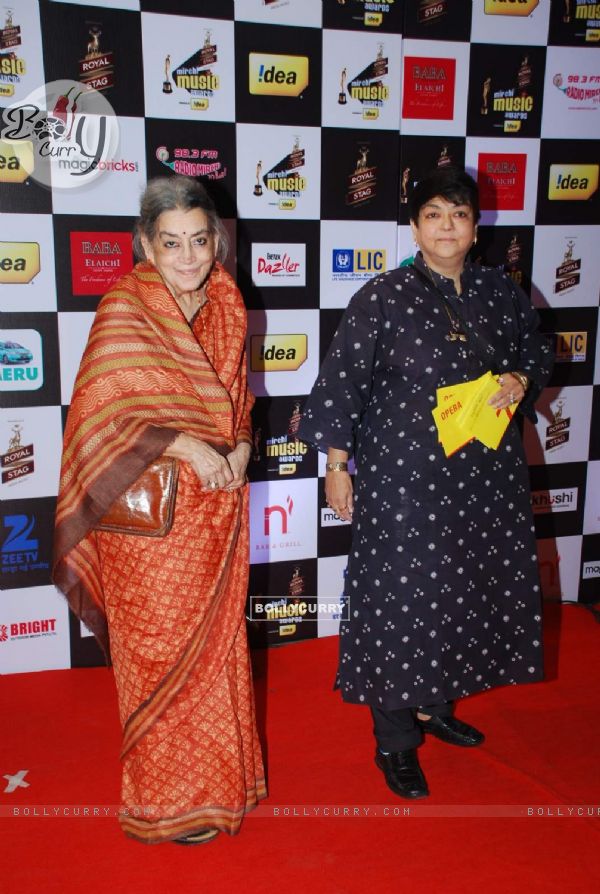 Lalita Lajmi and Kalpana Lajmi pose for the media at Radio Mirchi Awards