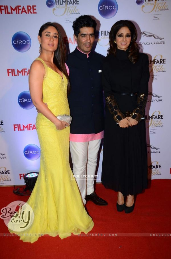 Celebs pose for the media at Filmfare Glamour and Style Awards