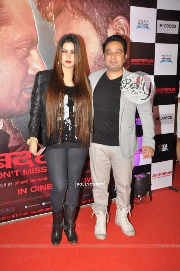 Ahmed Khan with his wife at the Success Bash of Badlapur