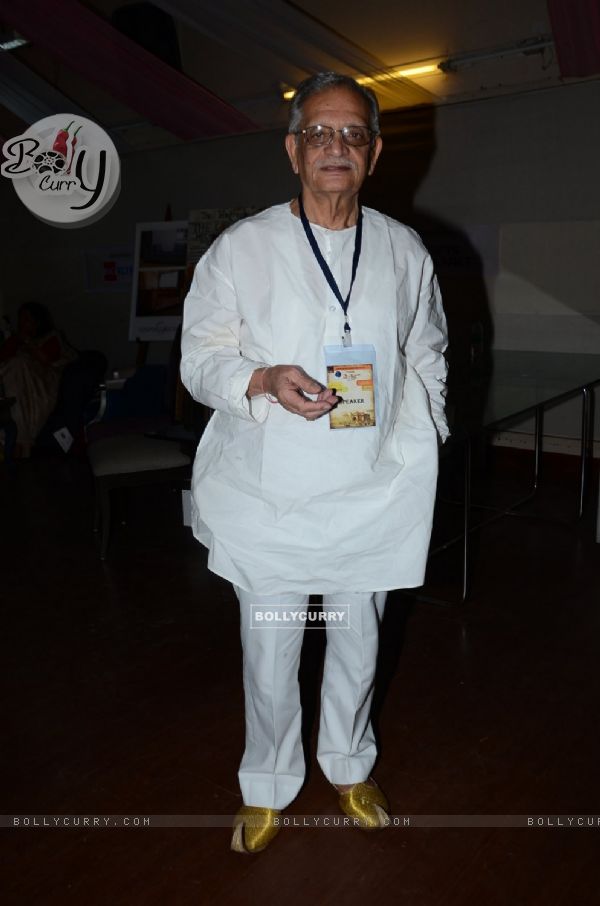 Gulzar poses for the media at the Launch of Gulzar Pluto Poems Book