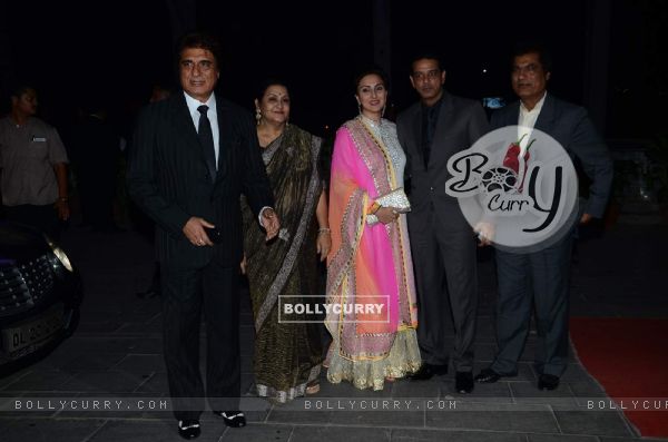 Raj Babbar poses with Family members at Tulsi Kumar's Wedding Reception