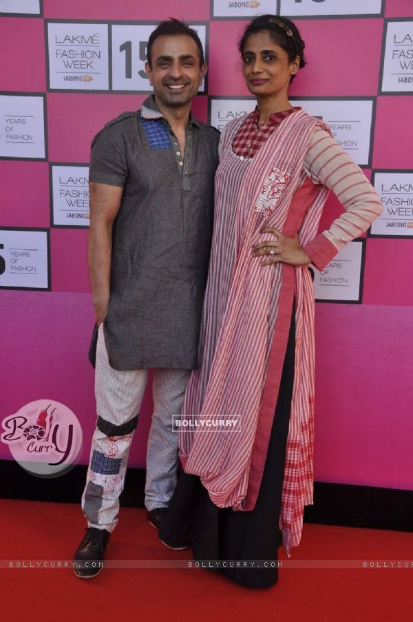 Mayank Anand with a friend at the Lakme Fashion Week Preview