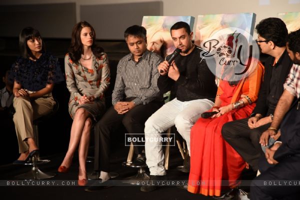 Aamir Khan interacts with the audience at the Trailer Launch of Margarita, with a Straw