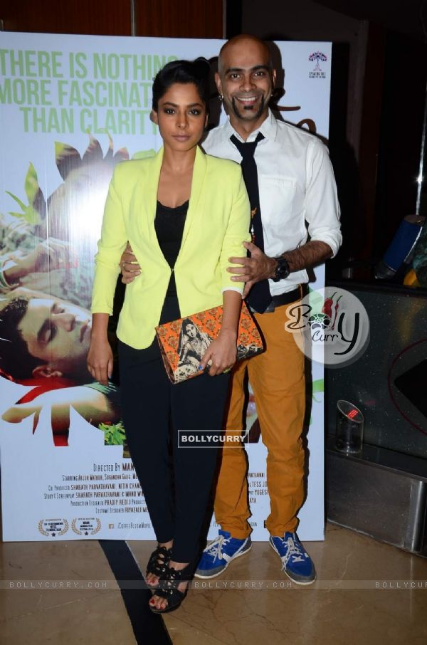 Sugandha Garg and Raghu Ram pose for the media at the Premier of Coffee Bloom