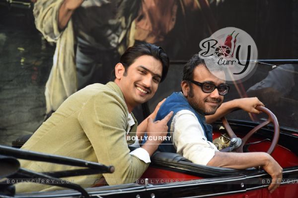 Sushant Singh Rajput and Dibakar Banerjee pose for the media at the Second Trailer Launch (358502)