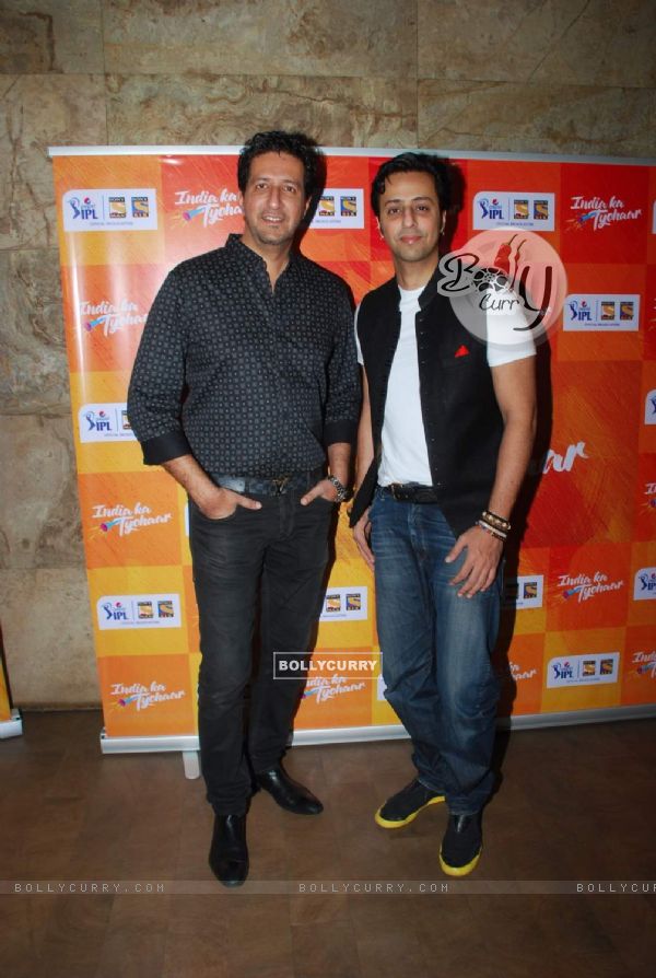 Sulaiman Merchant and Salim Merchant pose for the media at IPL Song Launch