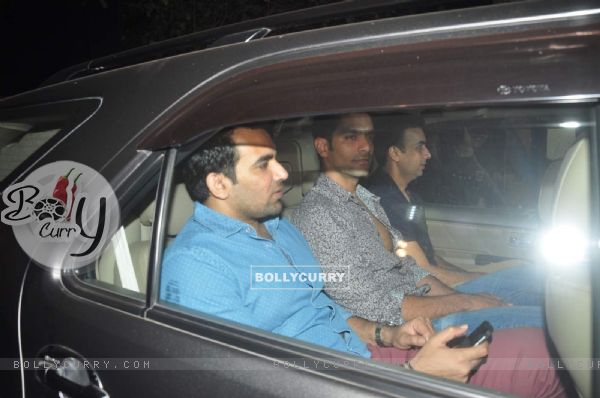 Angad Bedi and Zaheer Khan were snapped at the Special Screening of NH10
