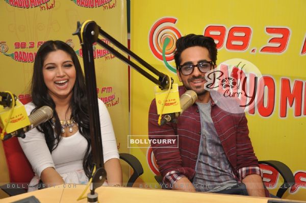 Ayushmann and Bhumi have a great time at Radio Mirchi 98.3