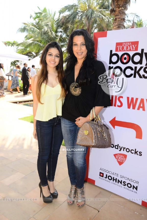 Pooja Bedi poses with a friend at India Today Body Rocks Event