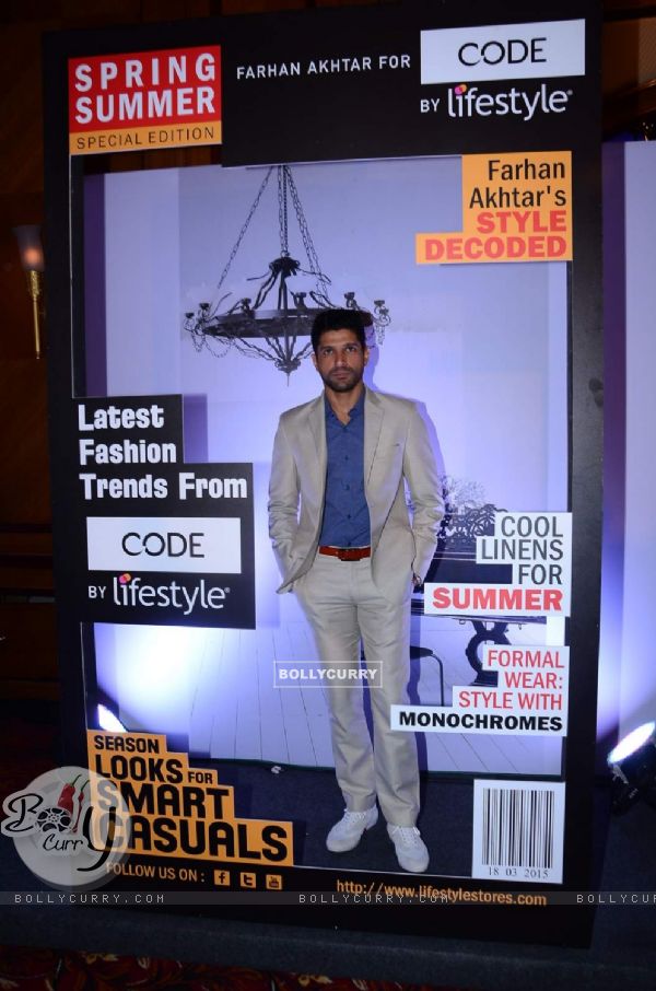Farhan Akhtar poses for the media at the Launch of Code for Lifestyle