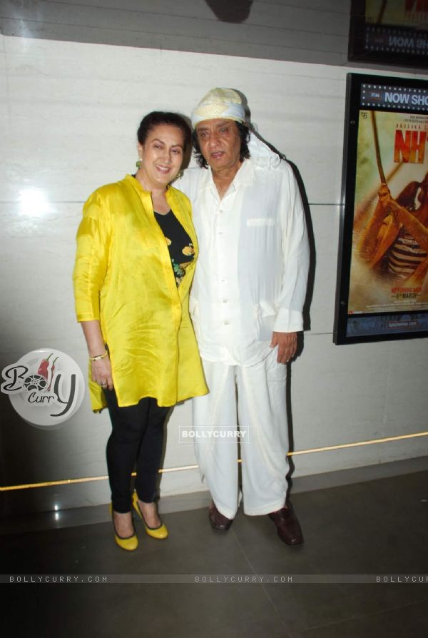 Ranjeet poses with wife at the Launch of Harry's Bar & Cafe