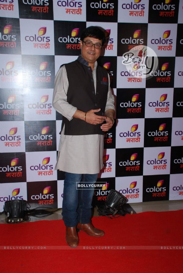 Sachin Pilgaonkar poses for the media at the Launch of Colors Marathi