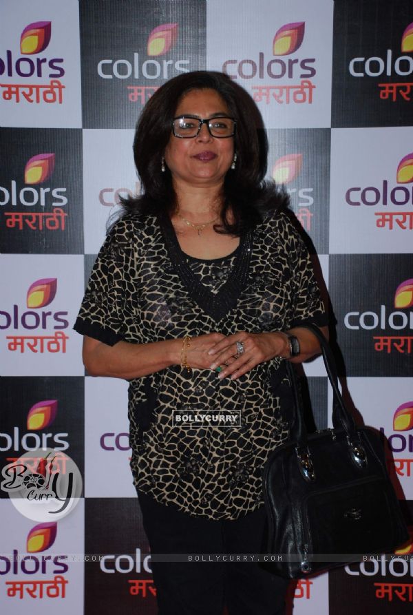 Reema Lagoo poses for the media at the Launch of Colors Marathi