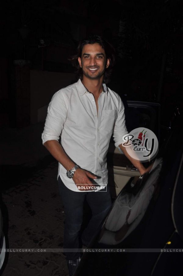 Sushant Singh Rajput poses for the media at Karim Morani's Birthday Bash