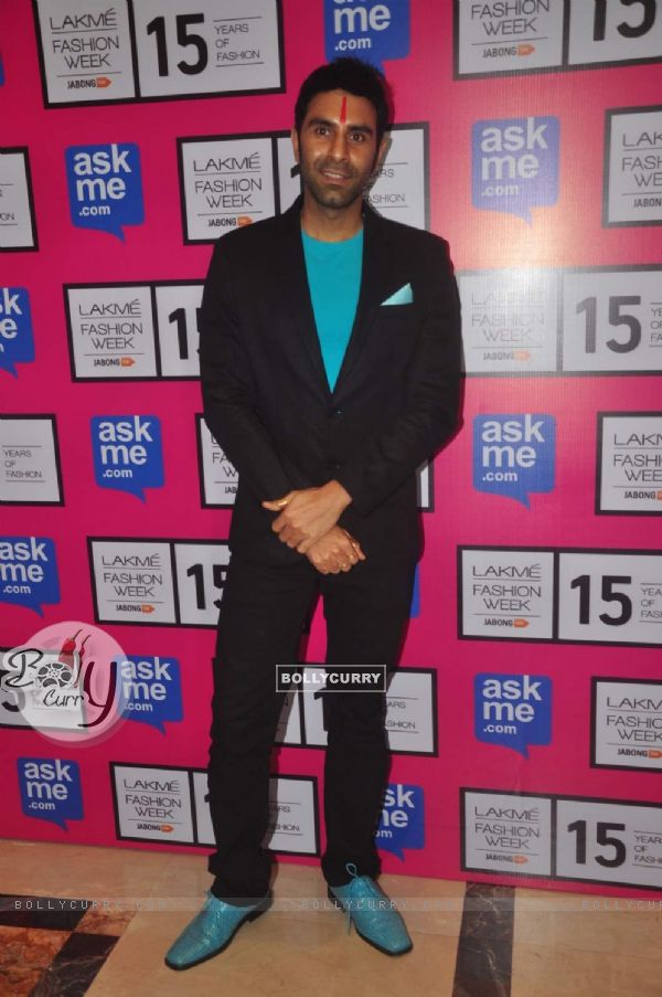 Sandip Soparkar poses for the media at Lakme Fashion Week 2015 Day 3