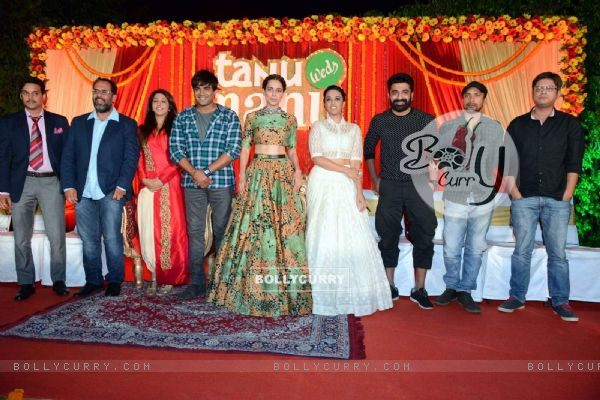 Team poses for the media at the Poster Launch of Tanu Weds Manu Returns