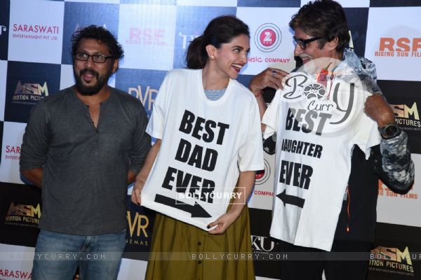 Deepika Padukone and Amitabh Bachchan were snapped at the Trailer Launch of Piku