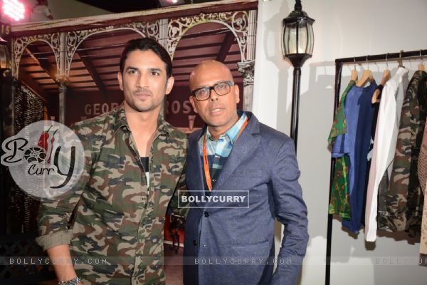 Sushant Singh Rajput and Narendra Kumar pose for the media at Amazon India Fashion Week 2015 Day 2 (360223)
