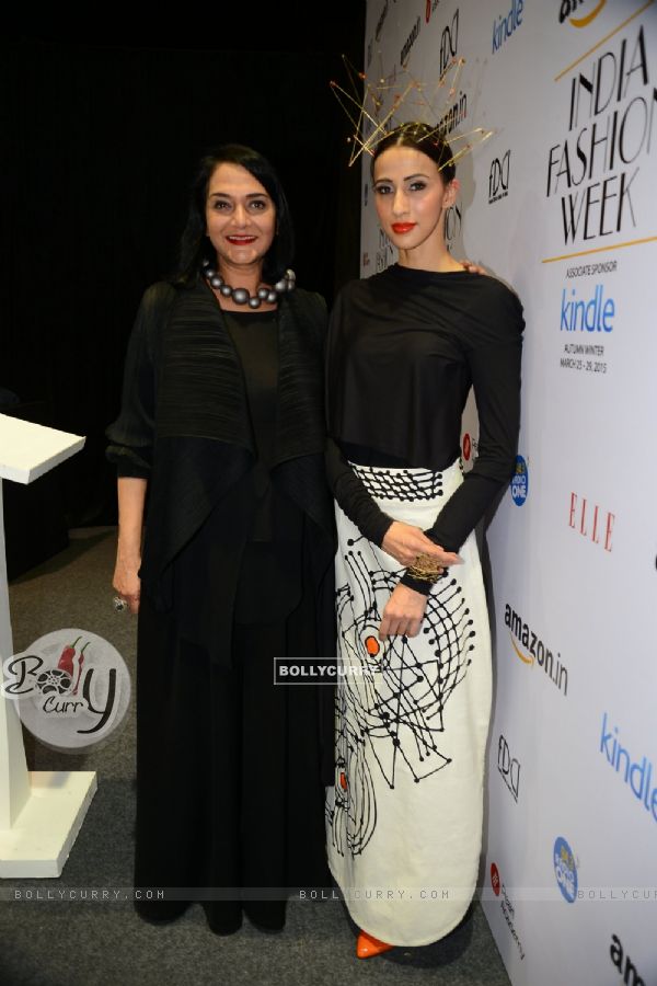 Alesia Raut poses for the media at Amazon India Fashion Week 2015 Day 4