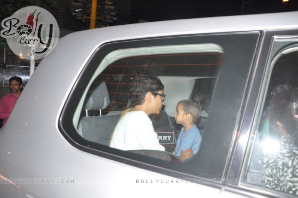 Kiran Rao was snapped with Son Azad Rao Khan at a family dinner outing in the City