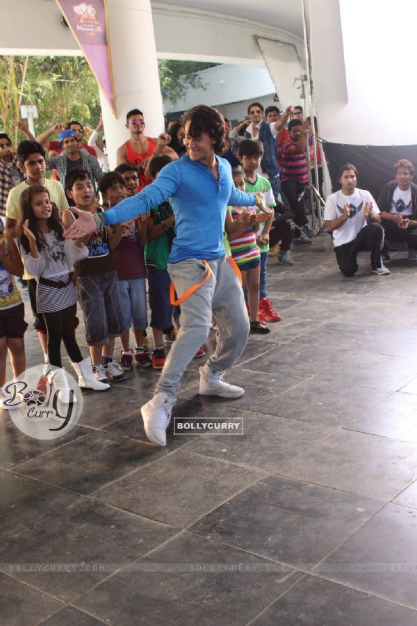 Tiger Shroff shakes a leg with kids at T-Series Music Video Shoot