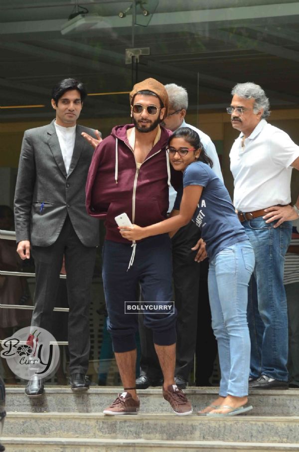 Ranveer Singh poses with a fan Post his Surgery