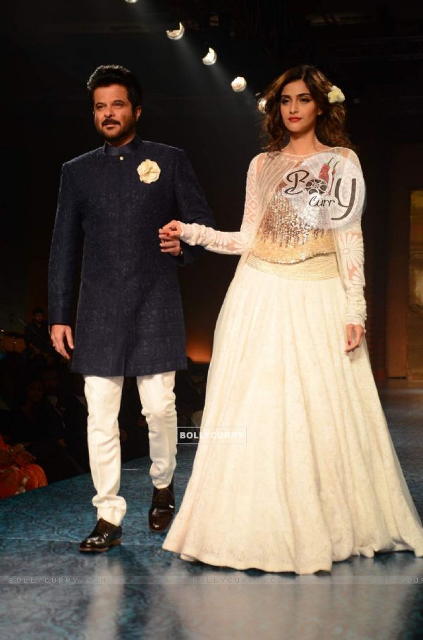 Anil Kapoor and Sonam Kapoor walk the ramp at 'Mijwan-The Legacy'