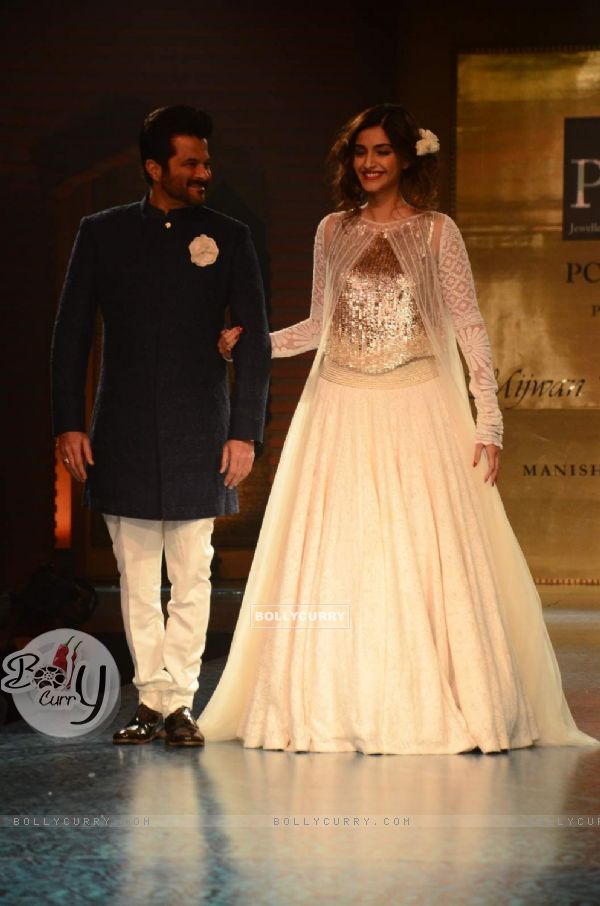 Anil Kapoor and Sonam Kapoor walk the ramp at 'Mijwan-The Legacy'