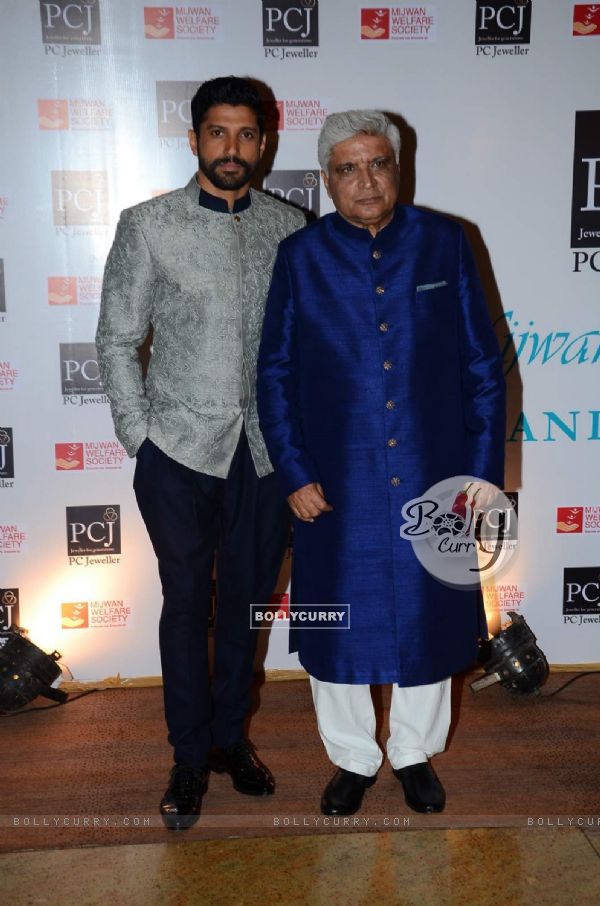 Farhan and Javed Akhtar at 'Mijwan-The Legacy'