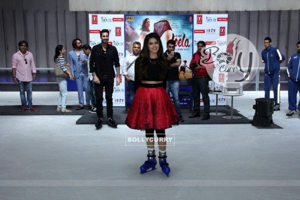 Sunny Leone posing for the camera at Promotions of Ek Paheli Leela in Delhi